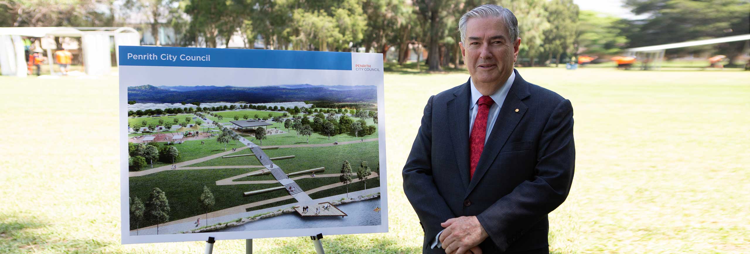 Penrith Mayor Ross Fowler OAM at Regatta Park