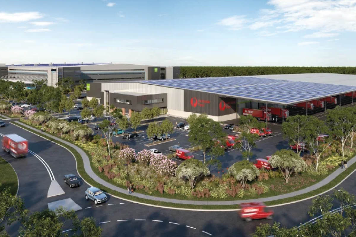 Artist Impression of the new Australia Post sorting centre at Kemp's Creek