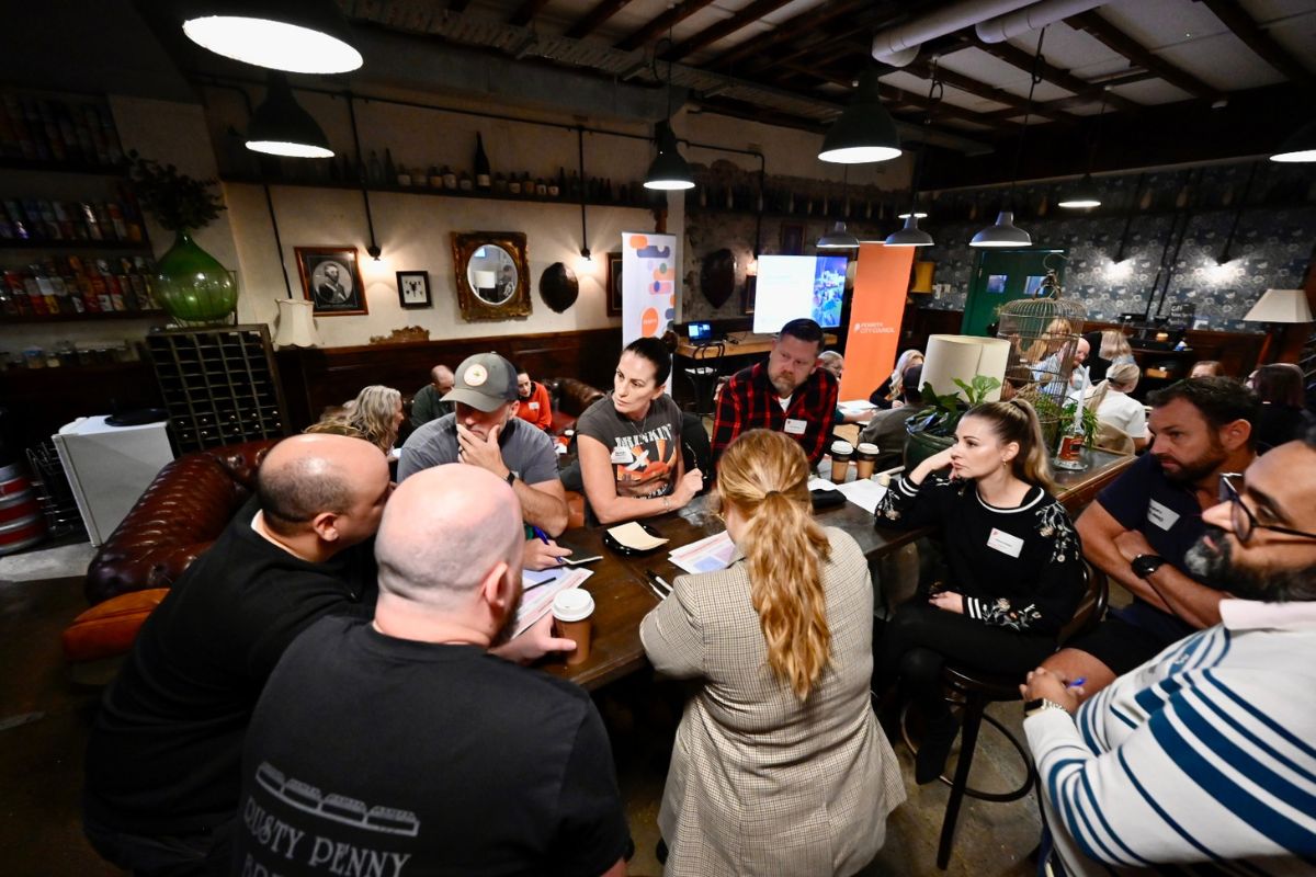 group of people at a cafe