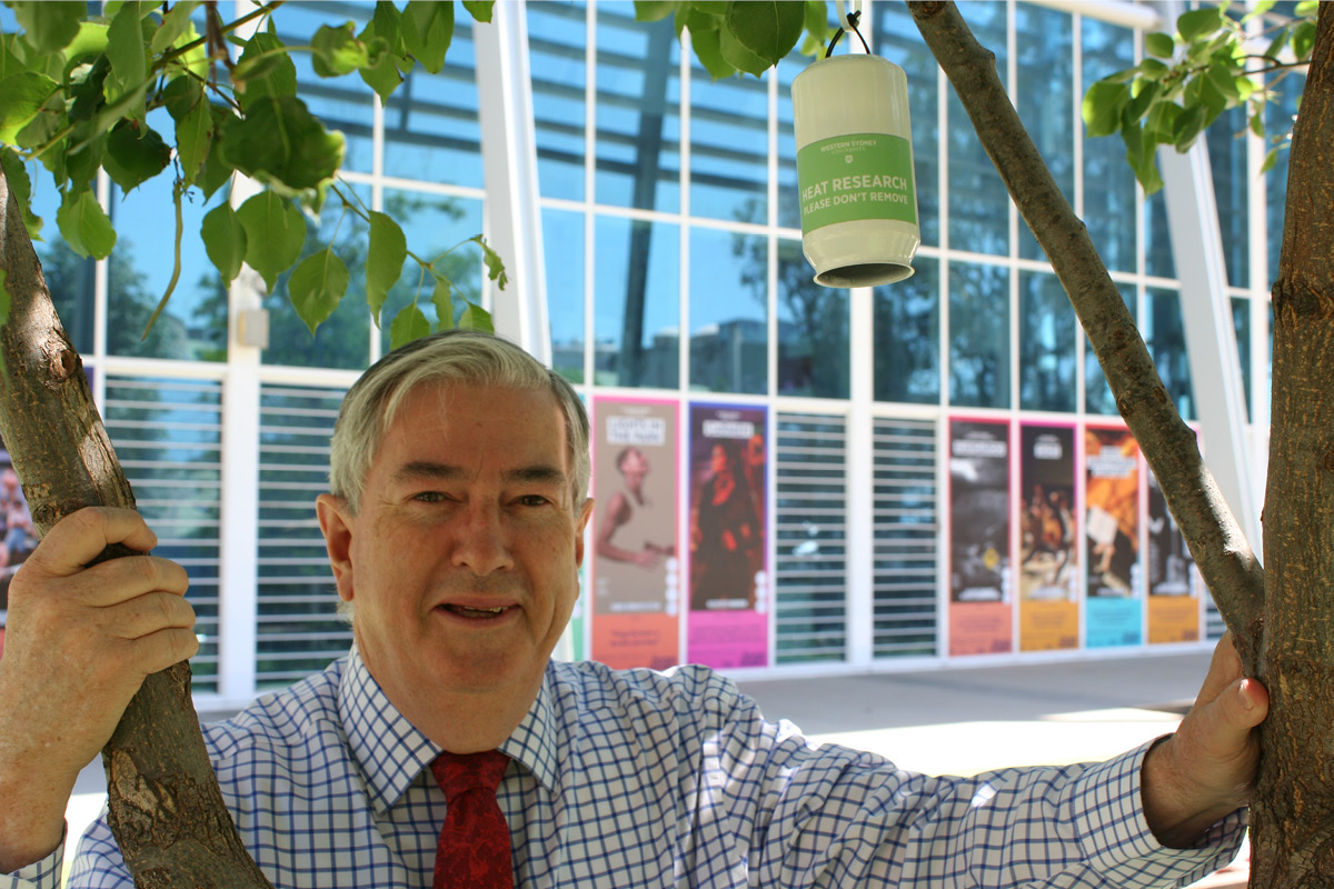 Penrith Mayor standing next to a tree