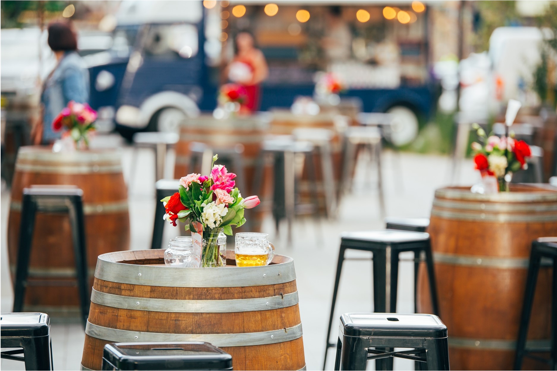 outdoor seating in an open park