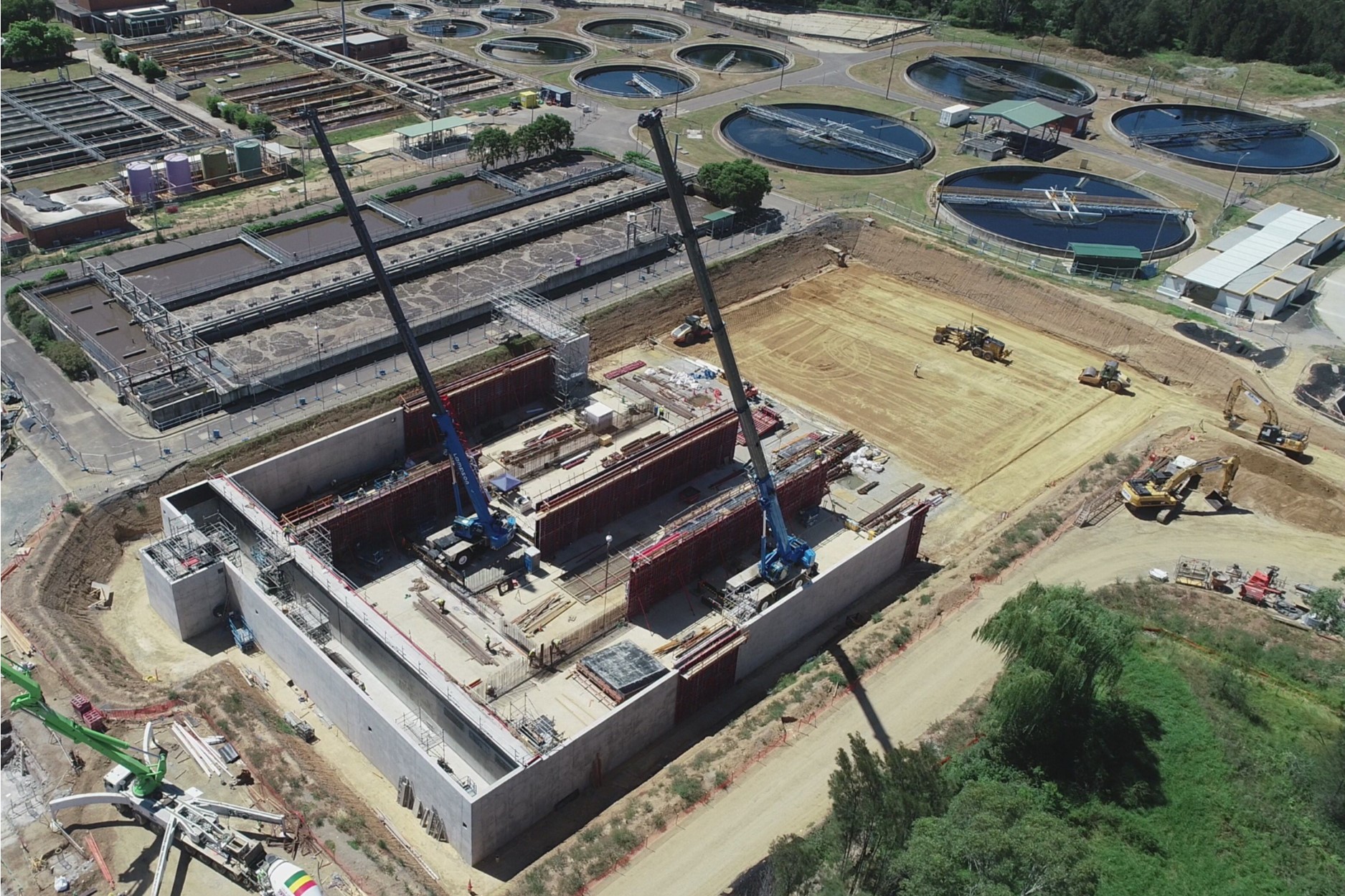 aerial shot of the St Marys Water recycling plant