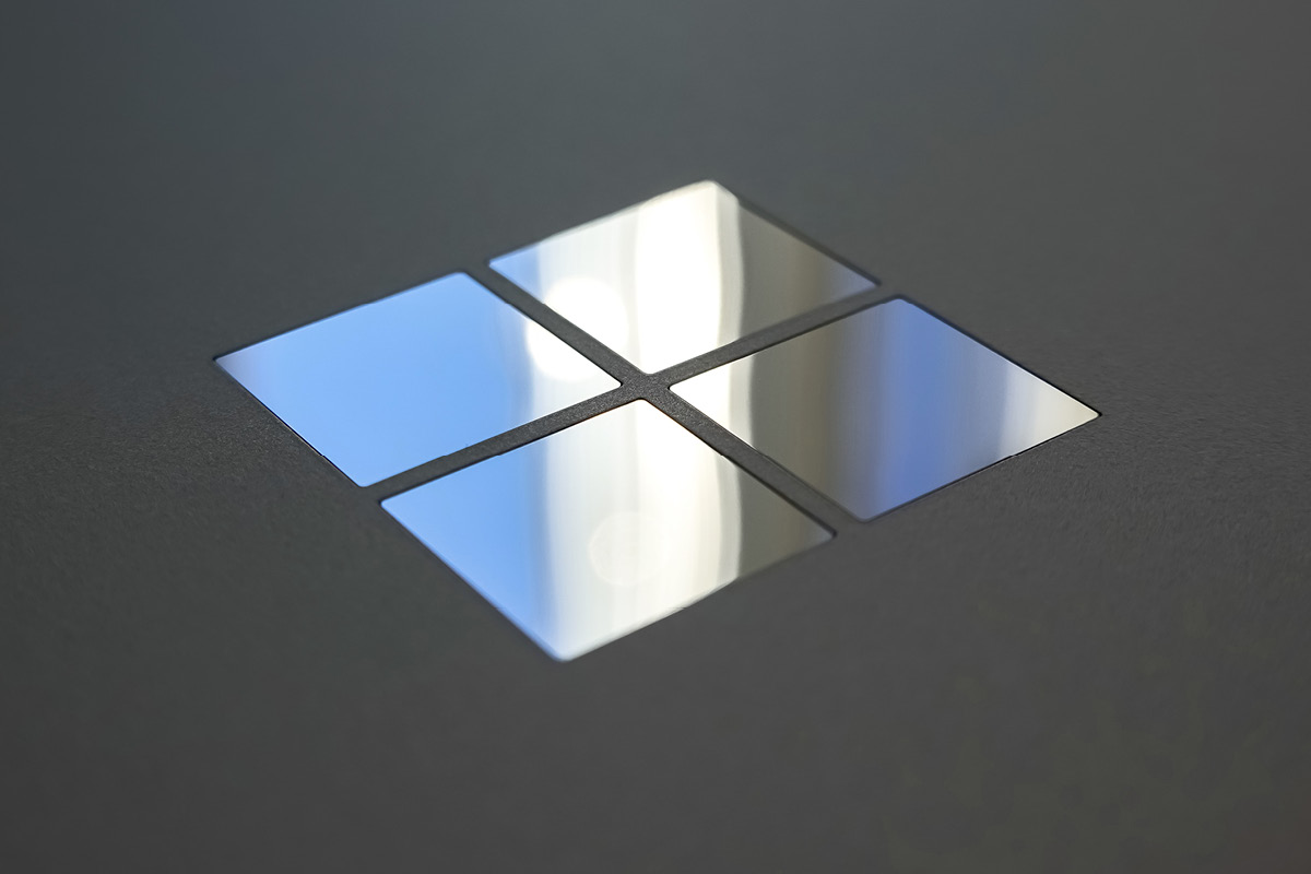 image of a silver microsoft logo