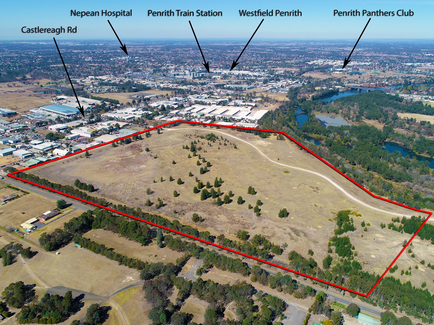 Aerial view of Old Castlereagh Road site