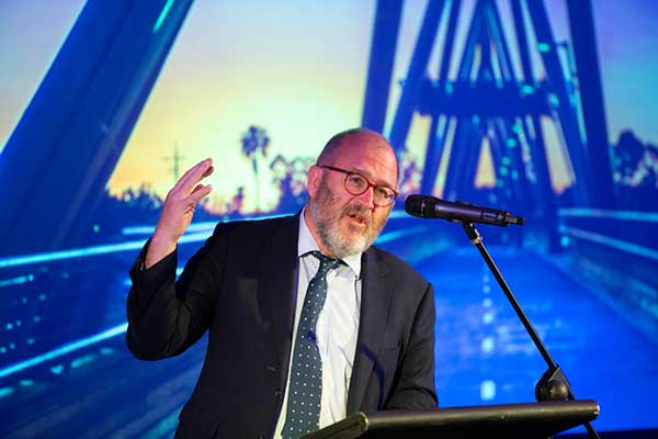 Dr Tim Williams speaking at the launch of Penrith New West