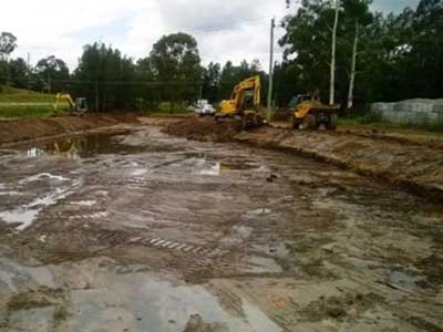 excavation of the basin