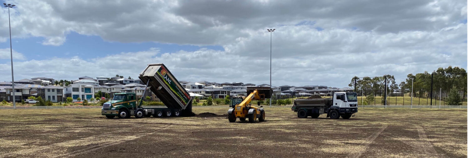 Construction vehicles on site